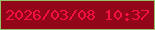 文字の大きさ：2、枠の色：96c169、背景の色：910719、文字の色：f51140 無料ブログパーツのブログ時計