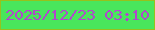 文字の大きさ：3、枠の色：96c21c、背景の色：49e65c、文字の色：b148cc 無料ブログパーツのブログ時計