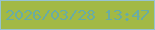 文字の大きさ：4、枠の色：96c3d3、背景の色：a2b945、文字の色：69aca3 無料ブログパーツのブログ時計