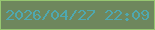 文字の大きさ：2、枠の色：96c771、背景の色：6e875d、文字の色：4fa8b0 無料ブログパーツのブログ時計