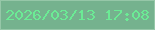 文字の大きさ：2、枠の色：96c7a8、背景の色：75b28e、文字の色：6beb95 無料ブログパーツのブログ時計