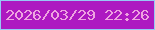 文字の大きさ：4、枠の色：96c8f5、背景の色：ad19c1、文字の色：eea3e0 無料ブログパーツのブログ時計