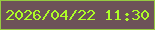 文字の大きさ：3、枠の色：96ca41、背景の色：6d5258、文字の色：adfd27 無料ブログパーツのブログ時計