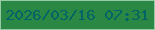 文字の大きさ：2、枠の色：96caa6、背景の色：2b8844、文字の色：026465 無料ブログパーツのブログ時計