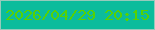 文字の大きさ：4、枠の色：96cabc、背景の色：0bbc9c、文字の色：56d203 無料ブログパーツのブログ時計