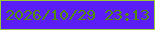 文字の大きさ：4、枠の色：96cd36、背景の色：5b1ef6、文字の色：508f03 無料ブログパーツのブログ時計