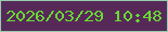 文字の大きさ：3、枠の色：96cdaf、背景の色：572959、文字の色：68da33 無料ブログパーツのブログ時計
