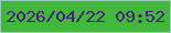 文字の大きさ：2、枠の色：96cdb4、背景の色：41b83b、文字の色：481f78 無料ブログパーツのブログ時計