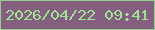 文字の大きさ：2、枠の色：96ce8d、背景の色：855f80、文字の色：9fe491 無料ブログパーツのブログ時計