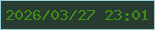 文字の大きさ：4、枠の色：96ced9、背景の色：293c32、文字の色：3f8b11 無料ブログパーツのブログ時計