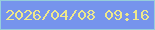 文字の大きさ：2、枠の色：96cedb、背景の色：7694ed、文字の色：eee88c 無料ブログパーツのブログ時計