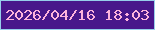 文字の大きさ：2、枠の色：96ceea、背景の色：48178b、文字の色：feb3dc 無料ブログパーツのブログ時計