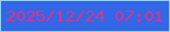 文字の大きさ：5、枠の色：96d0f1、背景の色：3466e8、文字の色：d53590 無料ブログパーツのブログ時計