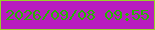 文字の大きさ：3、枠の色：96d328、背景の色：b81cbf、文字の色：27b403 無料ブログパーツのブログ時計