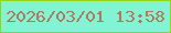 文字の大きさ：5、枠の色：96d514、背景の色：83f3d4、文字の色：ac7b5b 無料ブログパーツのブログ時計