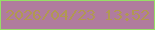 文字の大きさ：2、枠の色：96de66、背景の色：b07c9d、文字の色：b19852 無料ブログパーツのブログ時計