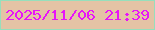 文字の大きさ：2、枠の色：96dfbc、背景の色：e4c3a5、文字の色：e714f8 無料ブログパーツのブログ時計