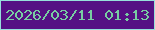 文字の大きさ：5、枠の色：96dfdb、背景の色：551084、文字の色：78cda2 無料ブログパーツのブログ時計
