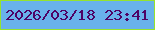 文字の大きさ：4、枠の色：96e32d、背景の色：69b2eb、文字の色：4e0365 無料ブログパーツのブログ時計