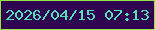 文字の大きさ：4、枠の色：96e53e、背景の色：2f0552、文字の色：55e0b6 無料ブログパーツのブログ時計