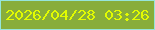 文字の大きさ：1、枠の色：96e5da、背景の色：88ad3a、文字の色：e2fc01 無料ブログパーツのブログ時計