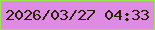 文字の大きさ：5、枠の色：96e748、背景の色：de8ce3、文字の色：292206 無料ブログパーツのブログ時計