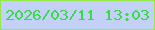 文字の大きさ：4、枠の色：96e84a、背景の色：c3d1f9、文字の色：38db46 無料ブログパーツのブログ時計