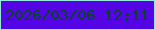 文字の大きさ：5、枠の色：96e9da、背景の色：5504e5、文字の色：014621 無料ブログパーツのブログ時計