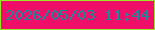 文字の大きさ：2、枠の色：96eb25、背景の色：ef0f69、文字の色：1f889c 無料ブログパーツのブログ時計