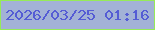 文字の大きさ：1、枠の色：96eb58、背景の色：a3b2d6、文字の色：555cd4 無料ブログパーツのブログ時計