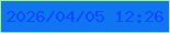 文字の大きさ：3、枠の色：96ebcb、背景の色：0f75f0、文字の色：0b4afe 無料ブログパーツのブログ時計