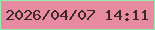 文字の大きさ：1、枠の色：96eea9、背景の色：e68ba2、文字の色：3e2920 無料ブログパーツのブログ時計