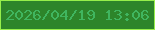 文字の大きさ：4、枠の色：96ef4b、背景の色：2d852a、文字の色：40b55f 無料ブログパーツのブログ時計
