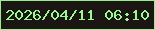 文字の大きさ：2、枠の色：96ef8b、背景の色：1b1613、文字の色：97fc8b 無料ブログパーツのブログ時計
