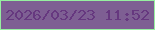 文字の大きさ：4、枠の色：96efa0、背景の色：7e5f93、文字の色：66387f 無料ブログパーツのブログ時計