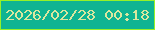 文字の大きさ：3、枠の色：96f128、背景の色：0fb492、文字の色：dbe79f 無料ブログパーツのブログ時計