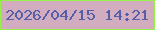 文字の大きさ：3、枠の色：96f14a、背景の色：d2acbf、文字の色：545ea9 無料ブログパーツのブログ時計