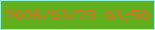 文字の大きさ：5、枠の色：96f1e1、背景の色：60b01d、文字の色：e56824 無料ブログパーツのブログ時計