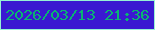 文字の大きさ：5、枠の色：96f2d4、背景の色：3a19d1、文字の色：09b472 無料ブログパーツのブログ時計