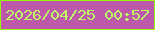 文字の大きさ：3、枠の色：96f709、背景の色：bc59aa、文字の色：befa63 無料ブログパーツのブログ時計