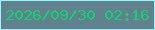 文字の大きさ：4、枠の色：96f8fd、背景の色：61818f、文字の色：14d175 無料ブログパーツのブログ時計