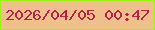 文字の大きさ：4、枠の色：96f908、背景の色：efc08c、文字の色：b82347 無料ブログパーツのブログ時計