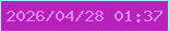 文字の大きさ：4、枠の色：96f9fe、背景の色：b720b9、文字の色：e087fb 無料ブログパーツのブログ時計