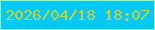 文字の大きさ：4、枠の色：96fac7、背景の色：06c8f5、文字の色：b9d54a 無料ブログパーツのブログ時計