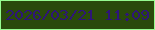 文字の大きさ：5、枠の色：96fb8f、背景の色：2a4a0b、文字の色：2e1579 無料ブログパーツのブログ時計