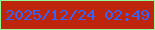 文字の大きさ：3、枠の色：96fc9a、背景の色：be250d、文字の色：3562fa 無料ブログパーツのブログ時計