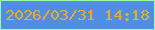 文字の大きさ：3、枠の色：96fdad、背景の色：518de0、文字の色：e8ac2b 無料ブログパーツのブログ時計