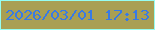 文字の大きさ：4、枠の色：96fdf1、背景の色：a99f53、文字の色：387ae6 無料ブログパーツのブログ時計