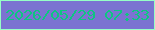 文字の大きさ：2、枠の色：96ffc6、背景の色：7b73d1、文字の色：0dc681 無料ブログパーツのブログ時計
