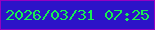 文字の大きさ：2、枠の色：9700c0、背景の色：2d13c8、文字の色：17ef53 無料ブログパーツのブログ時計